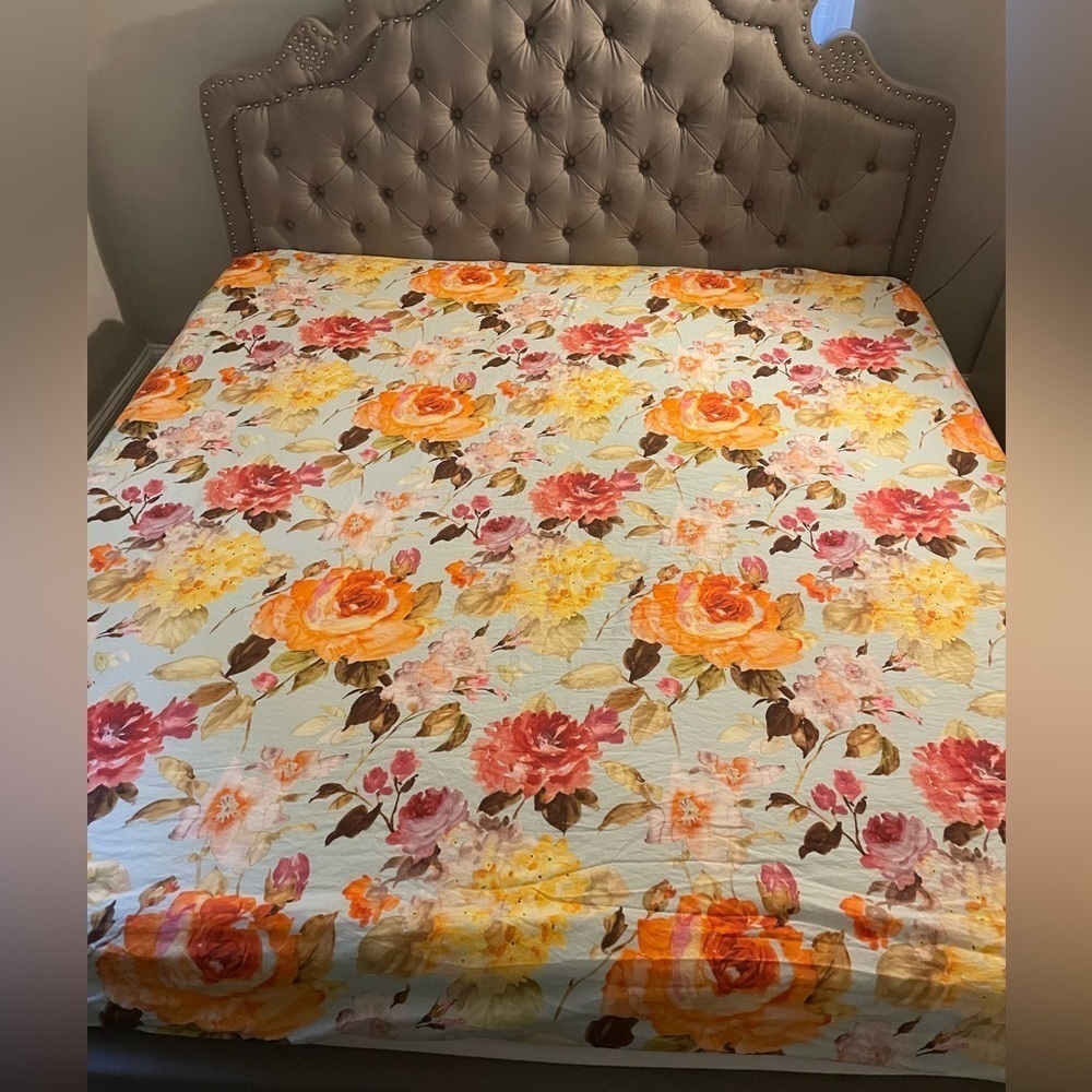 PiuBelle Shabby Chic Floral Cottage Cotton King Duvet Cover Otylia Summer-15